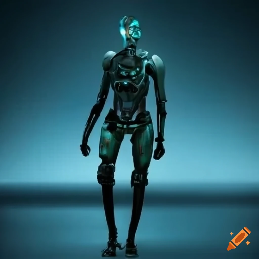 Robotic guard in a futuristic setting on Craiyon