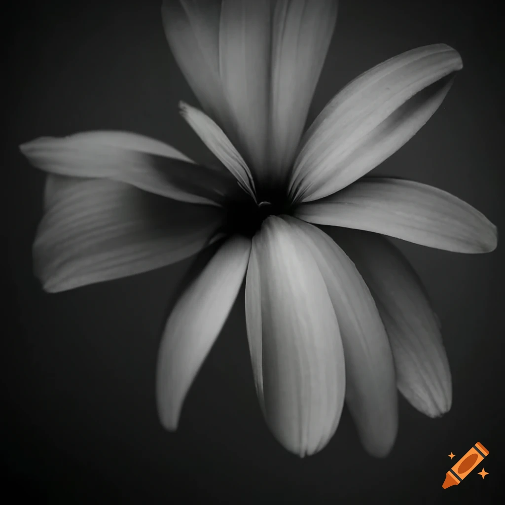 Minimalist black and gray flowers on Craiyon