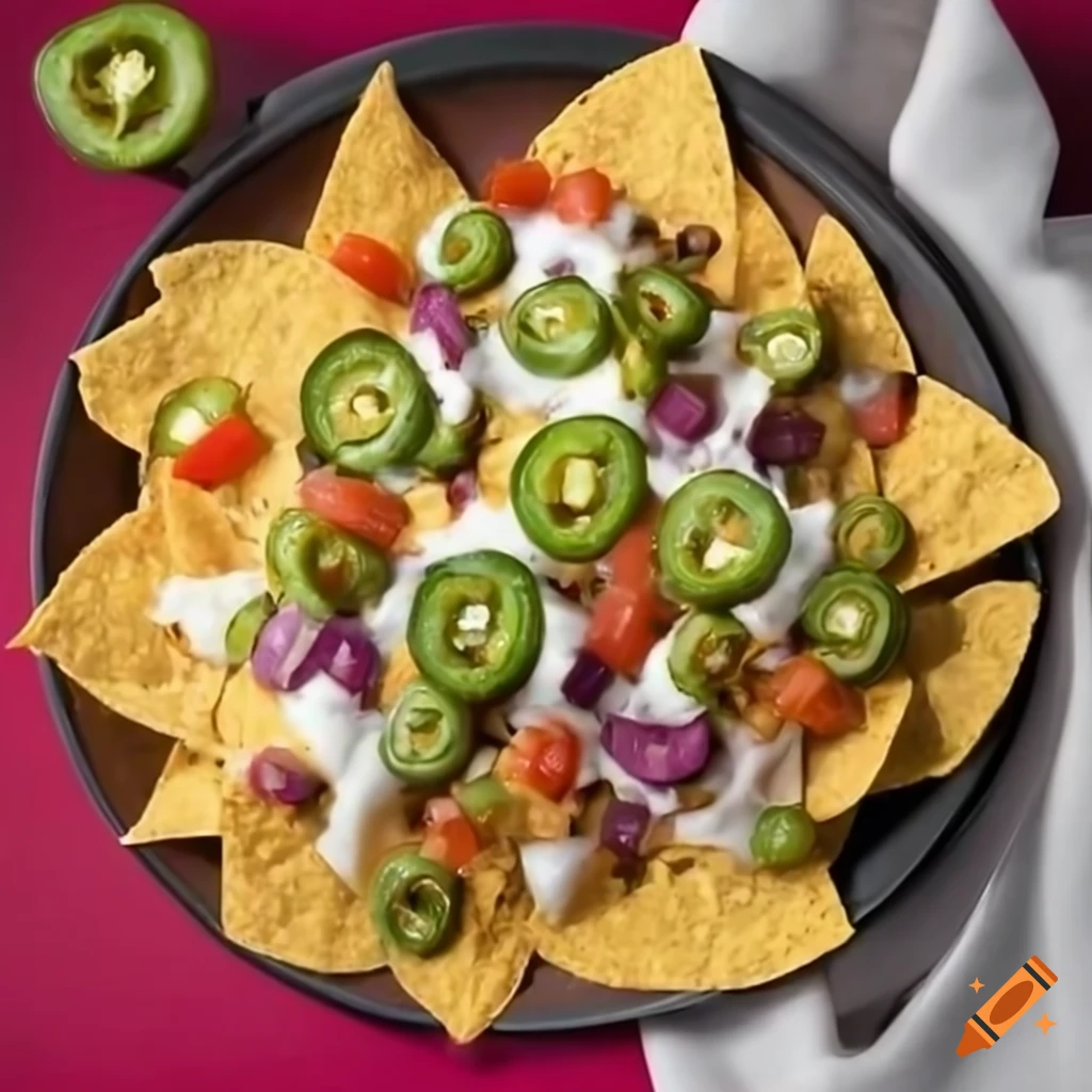 Menu dip with 90s nachos and jalapenos on Craiyon