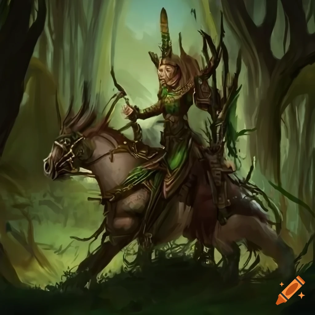 Warhammer fantasy wood elf glade rider art