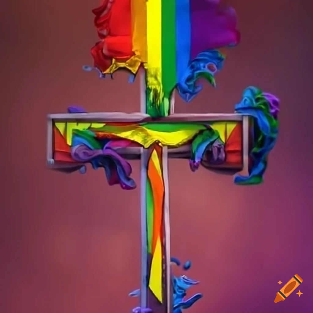 Upside down cross symbolizing straight pride on Craiyon