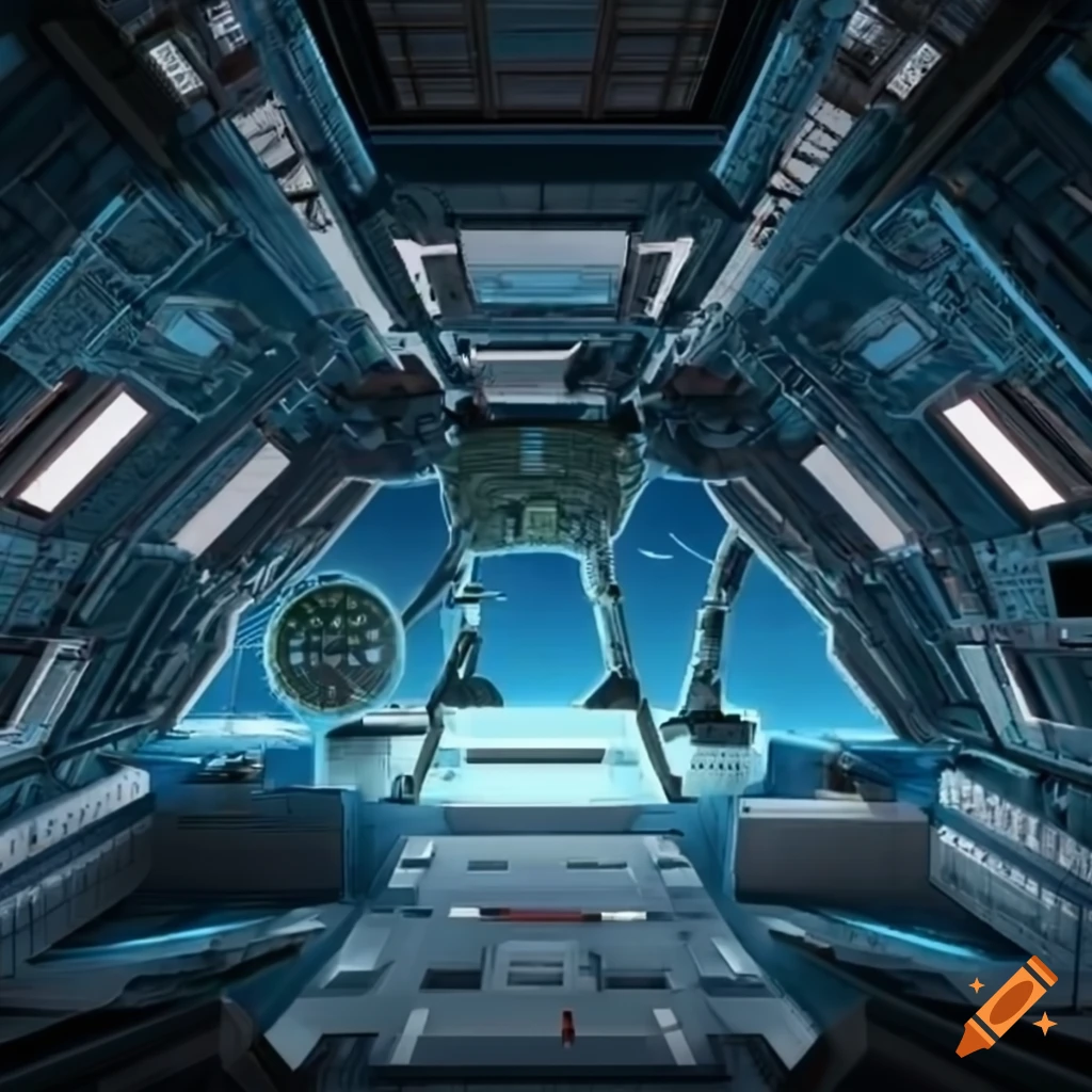 3d space station interior on Craiyon