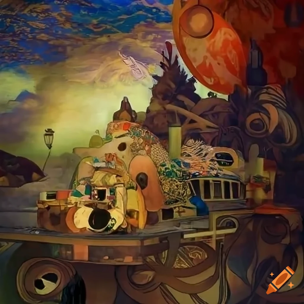 H.G. Wells' Time Machine with diverse artistic styles in a futuristic ...