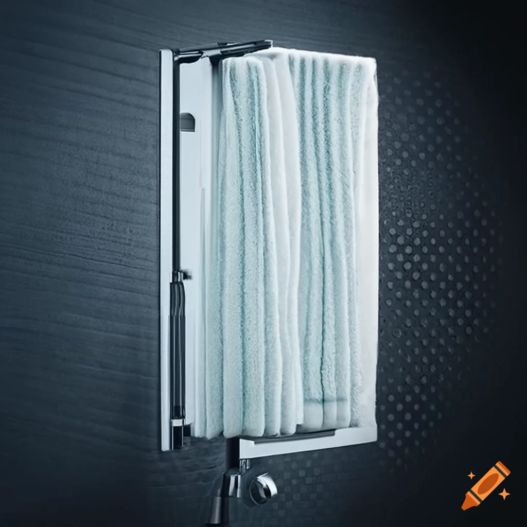 Shower towel equipped with builtin highpowered airdryer on Craiyon