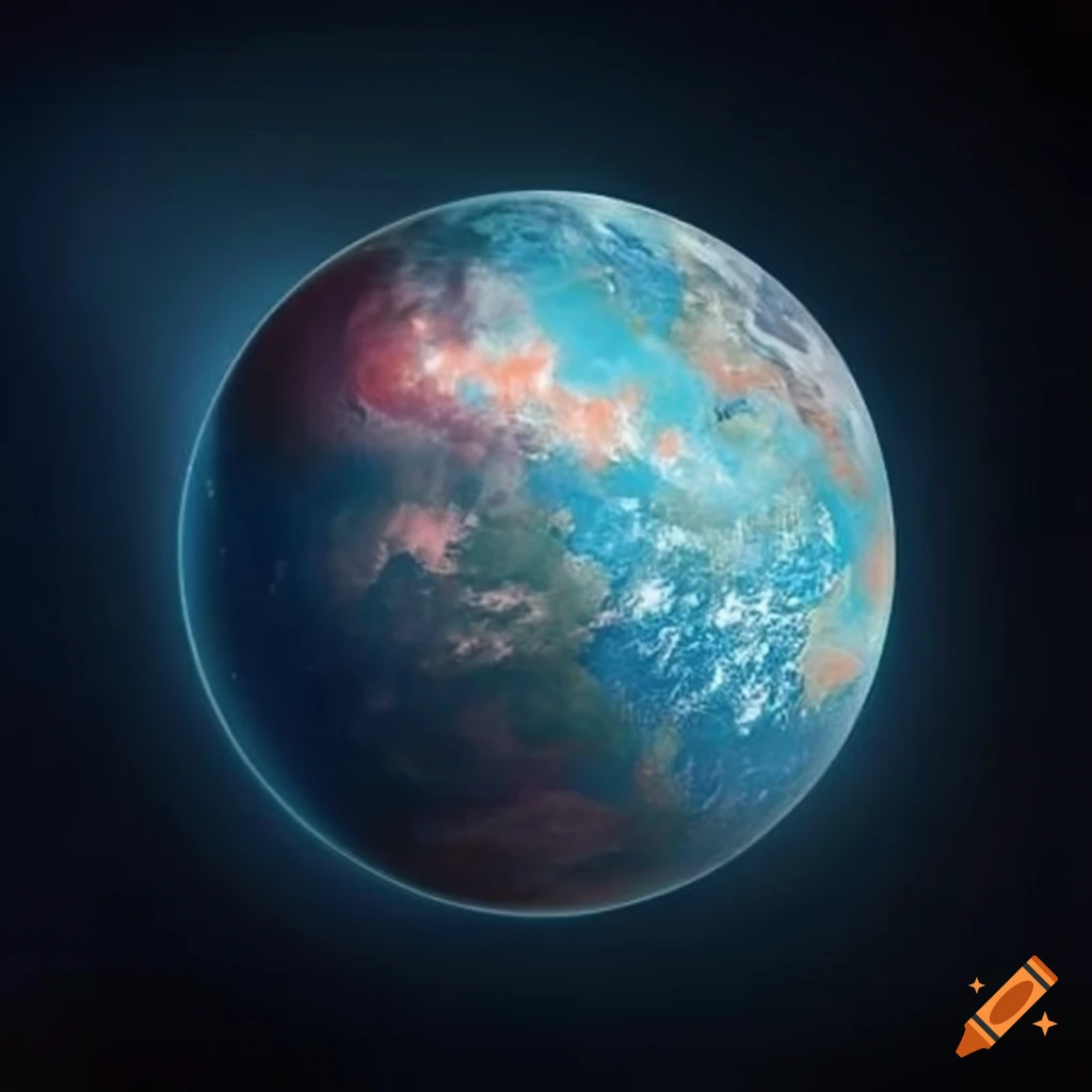 Propaganda poster of a planet with a large city on Craiyon