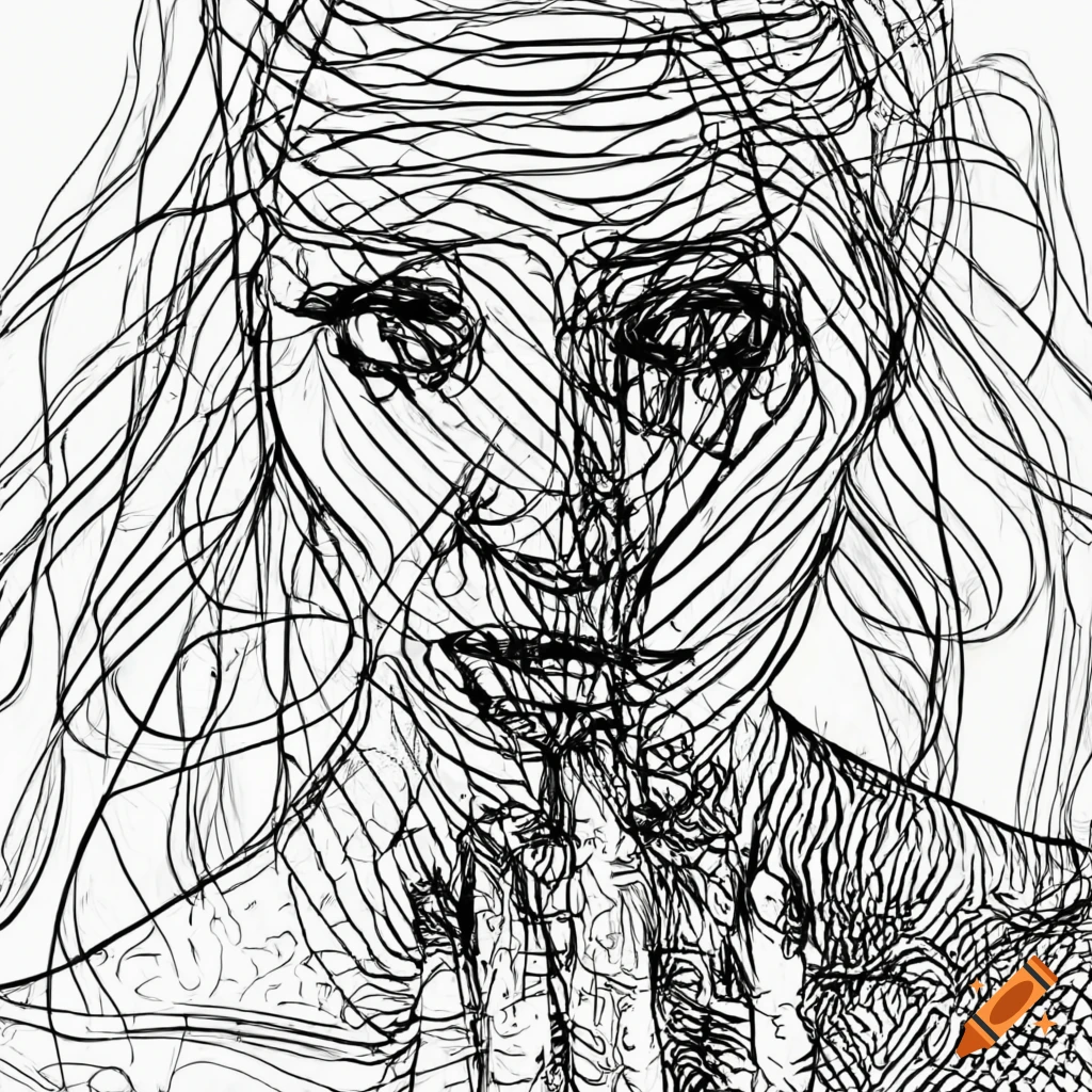 black-and-white-line-drawing-of-a-person-unraveling-on-craiyon