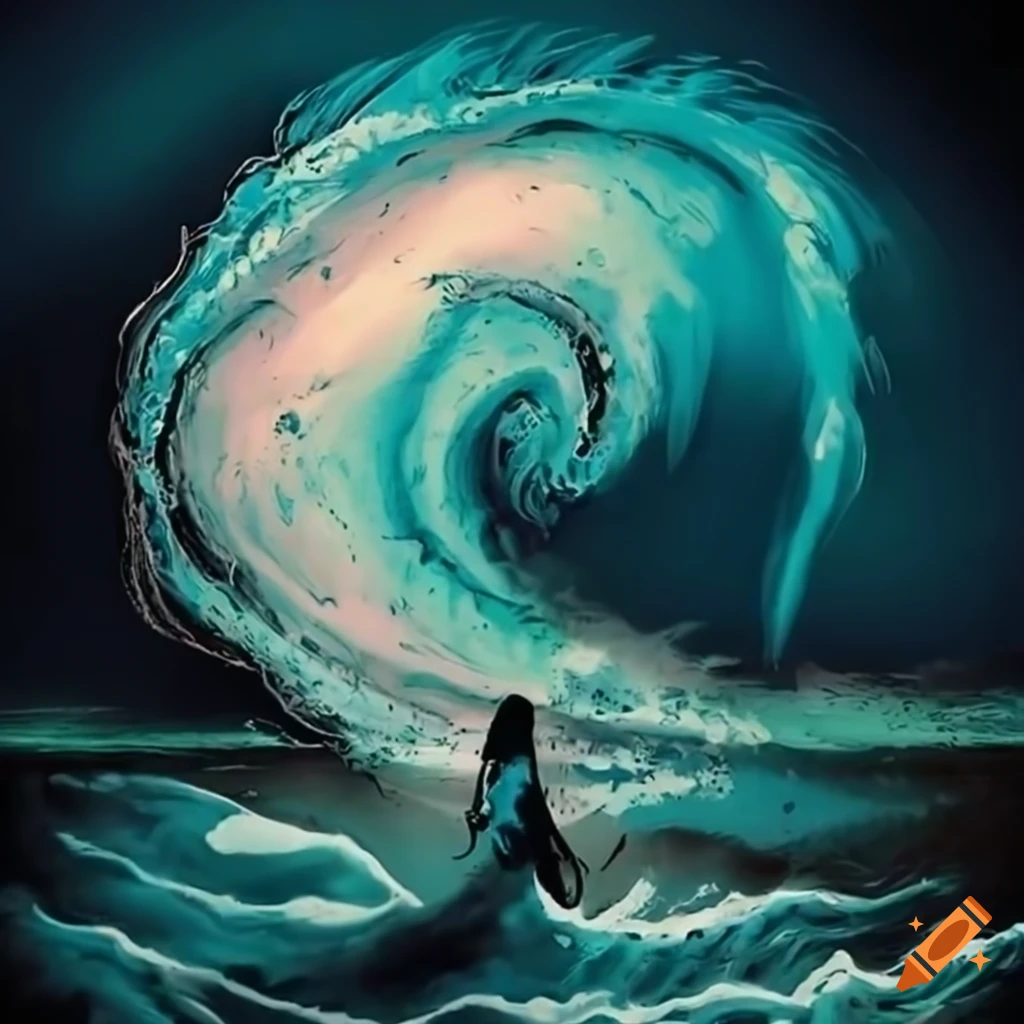 Tsunami in the style of Tim Burton