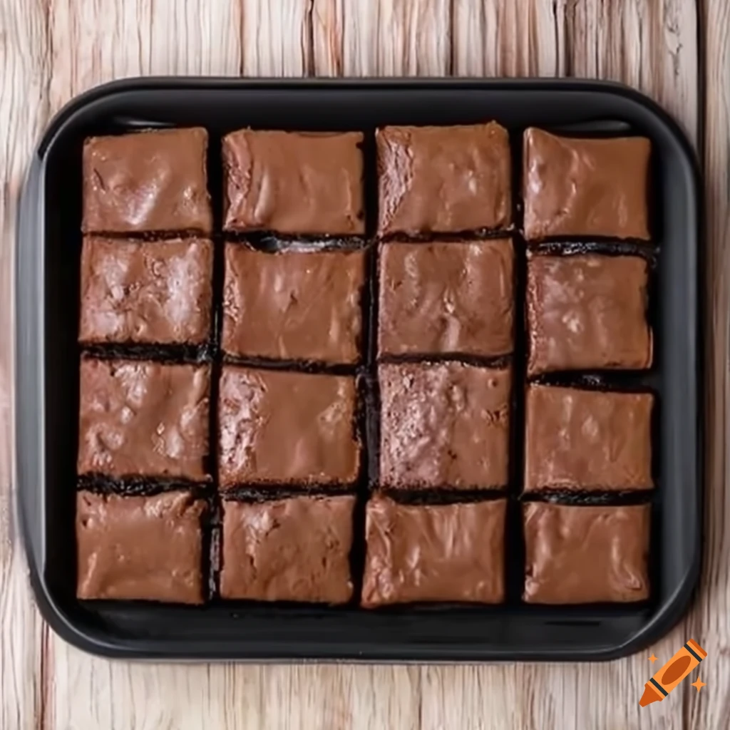 Delicious brownie in a baking tray on Craiyon