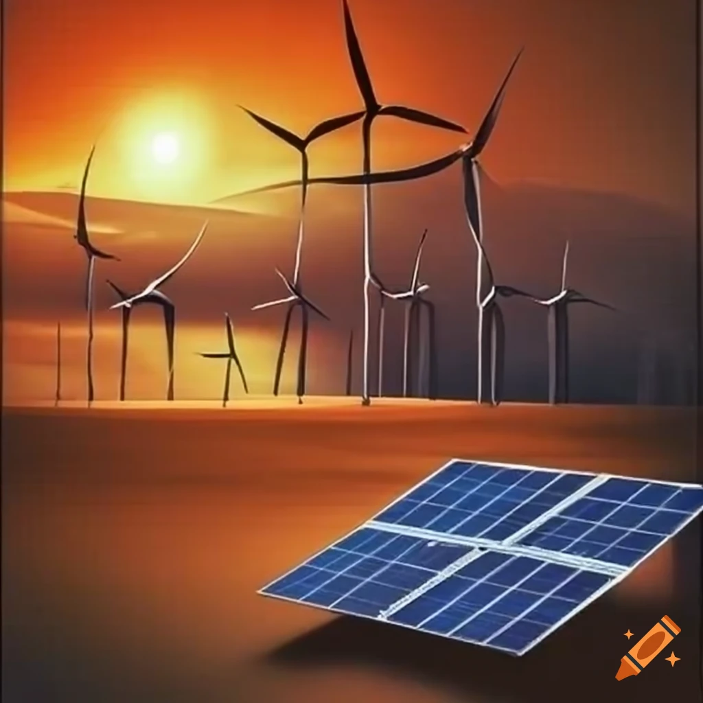Renewable energy sources solar, wind, water, geothermal, biomass on
