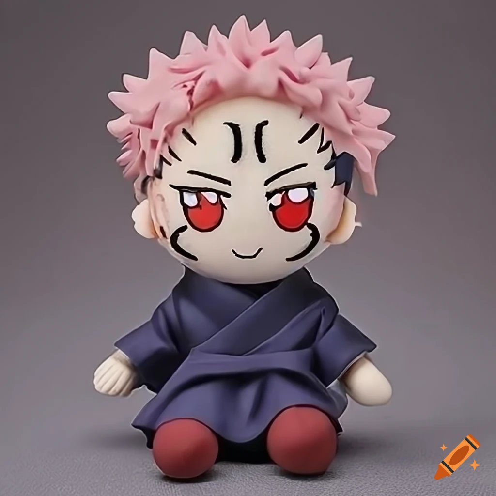Sukuna character from Jujutsu Kaisen depicted as a fumo doll