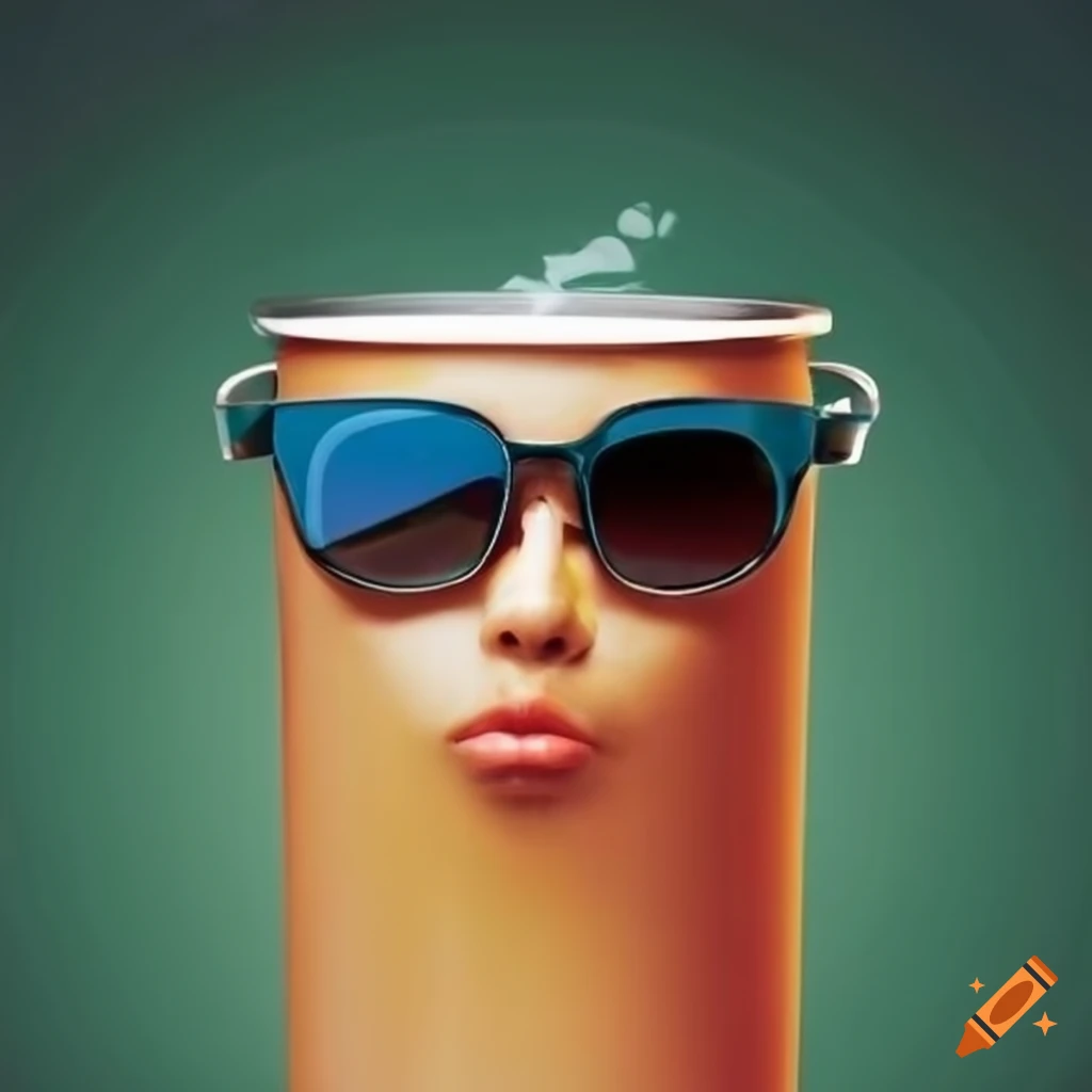 Sunglasseswearing soup can on Craiyon