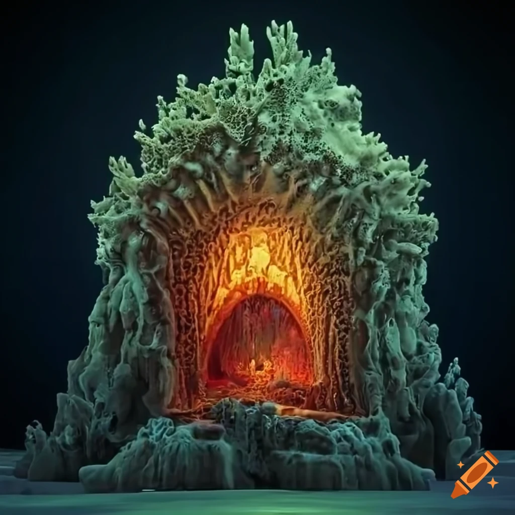 Mega portal into a hidden island bust sculpture with high definition