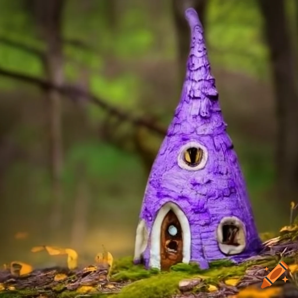 Purple moss fairy house on Craiyon