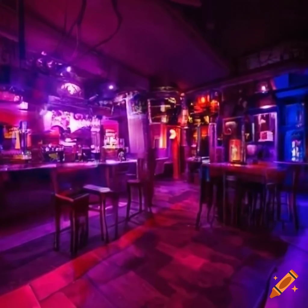 Interior of a night bar in Sao Paulo, Brazil