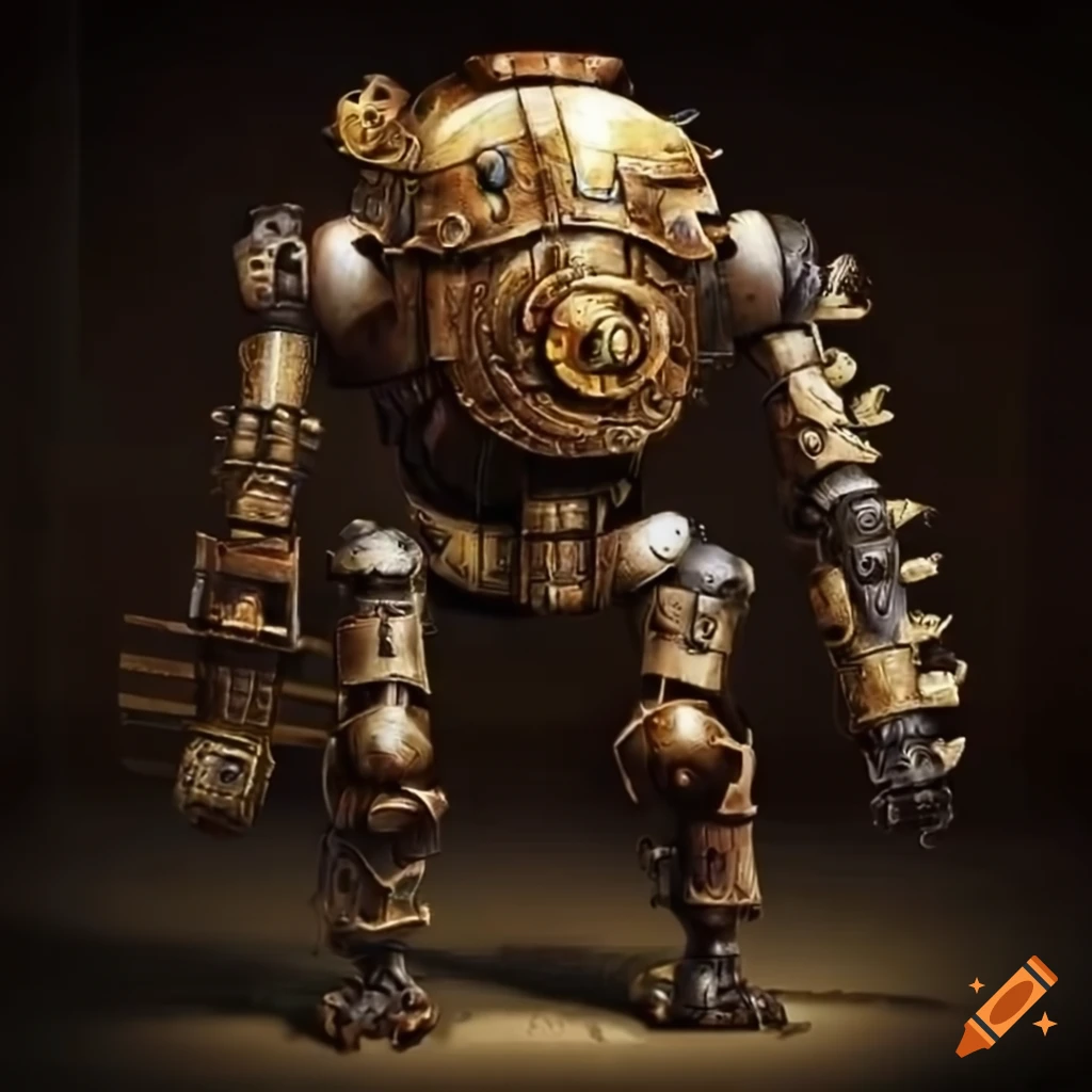 Steampunk war robot on Craiyon