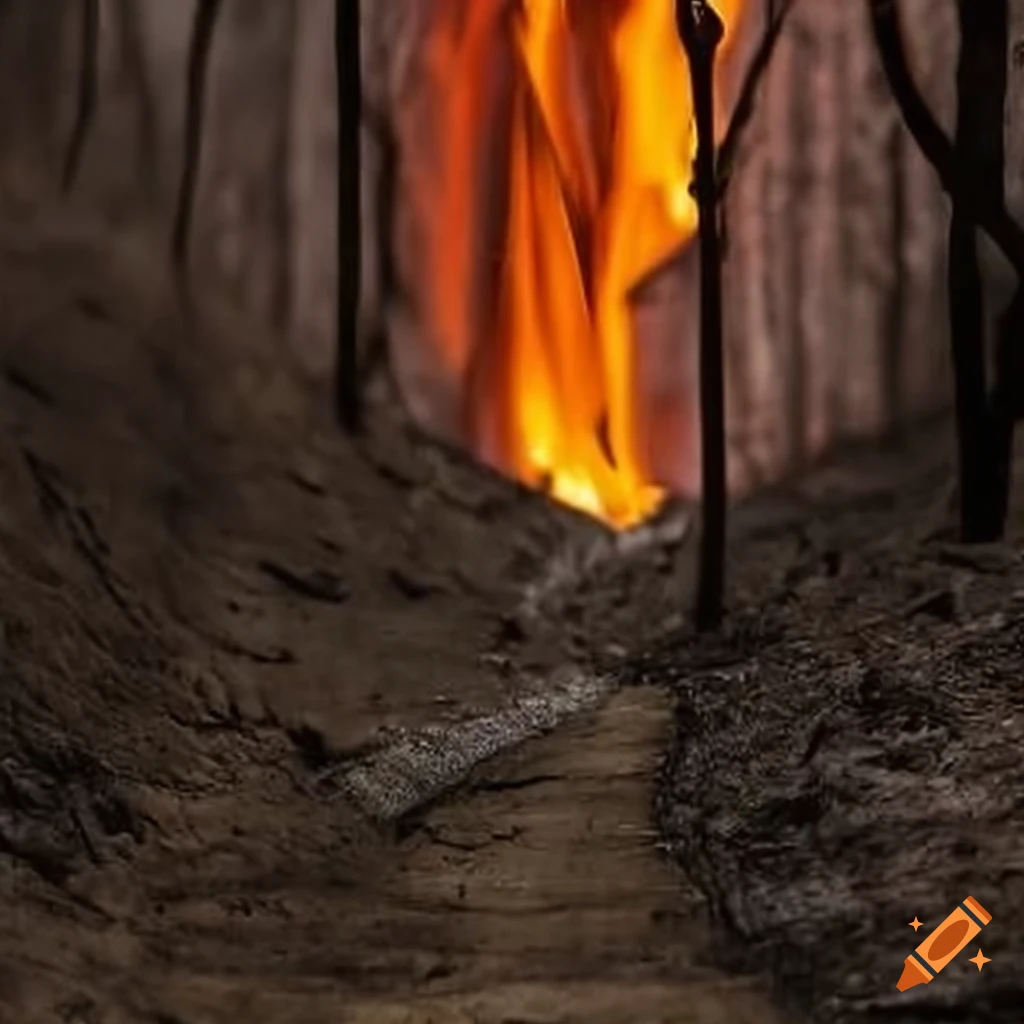 Path leading to ash fire on Craiyon