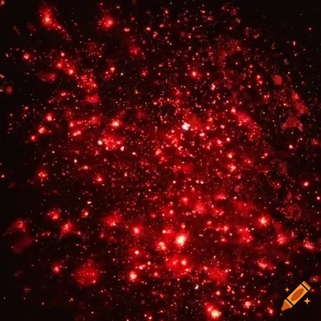 Glowing red glitter in the dark on Craiyon