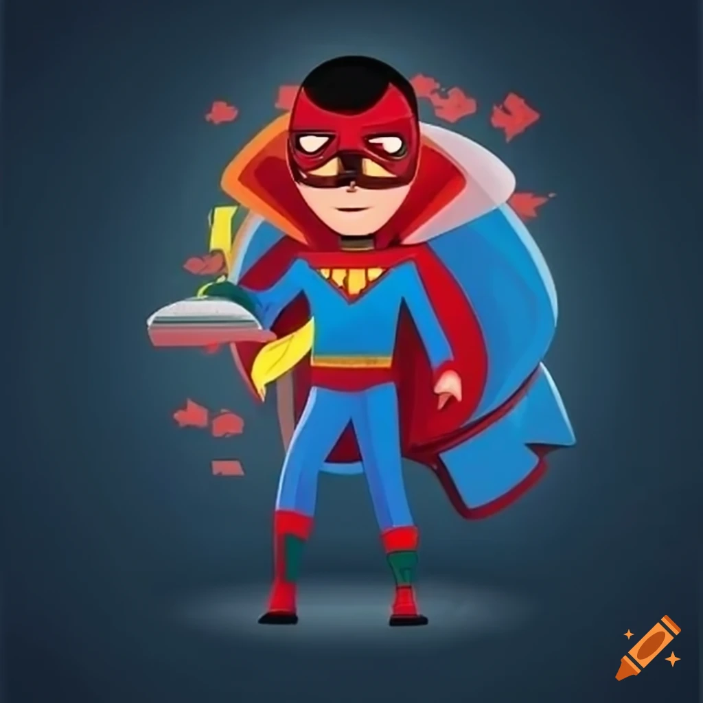 Superhero with rocket backpack on Craiyon