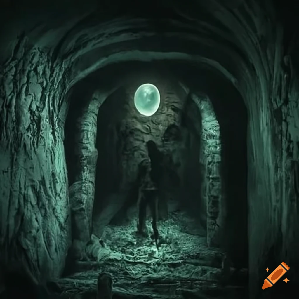 Eerie underground atmosphere with an occult vibe