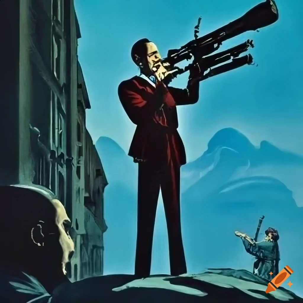1950s American propaganda poster titled "The Shining City on a Hill"