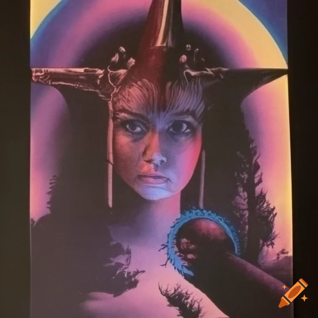 Vintage 80s science fiction fantasy movie poster for 