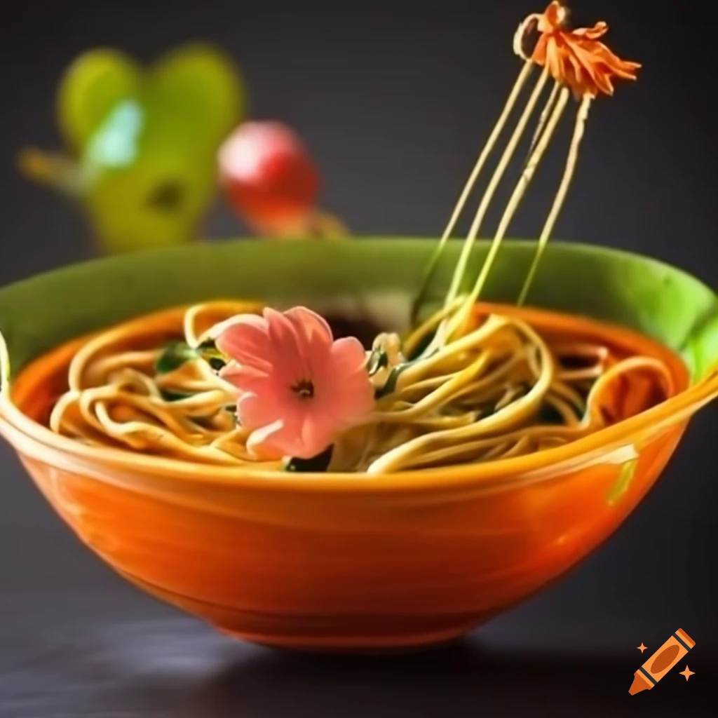 Flower made of noodles on Craiyon