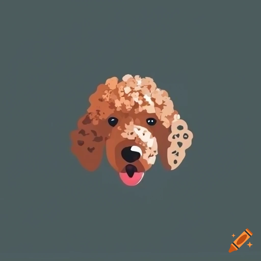 Labradoodle illustration with simple vector shapes on Craiyon