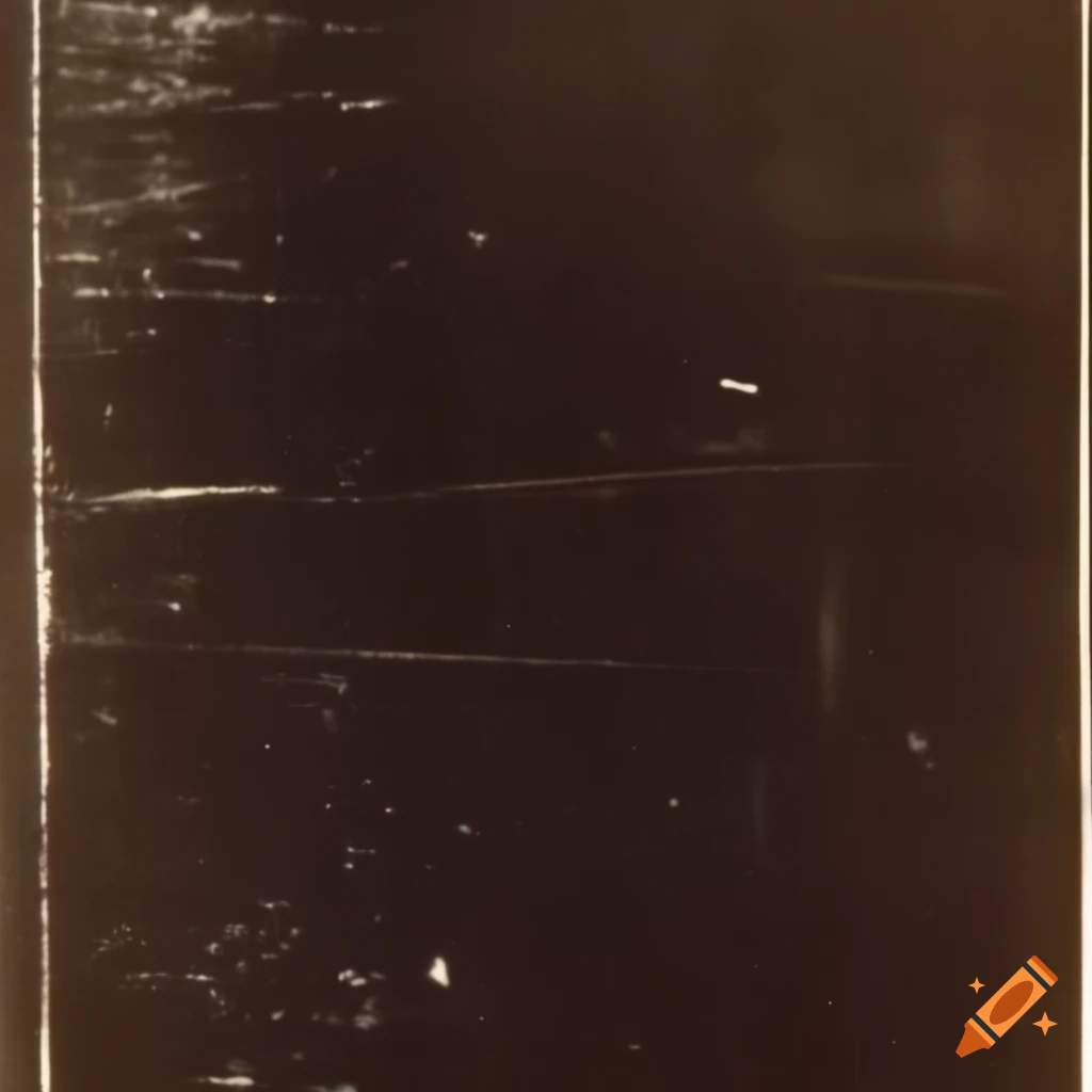 Vintage 1970s polaroid with film grain and scratches in dark setting on ...