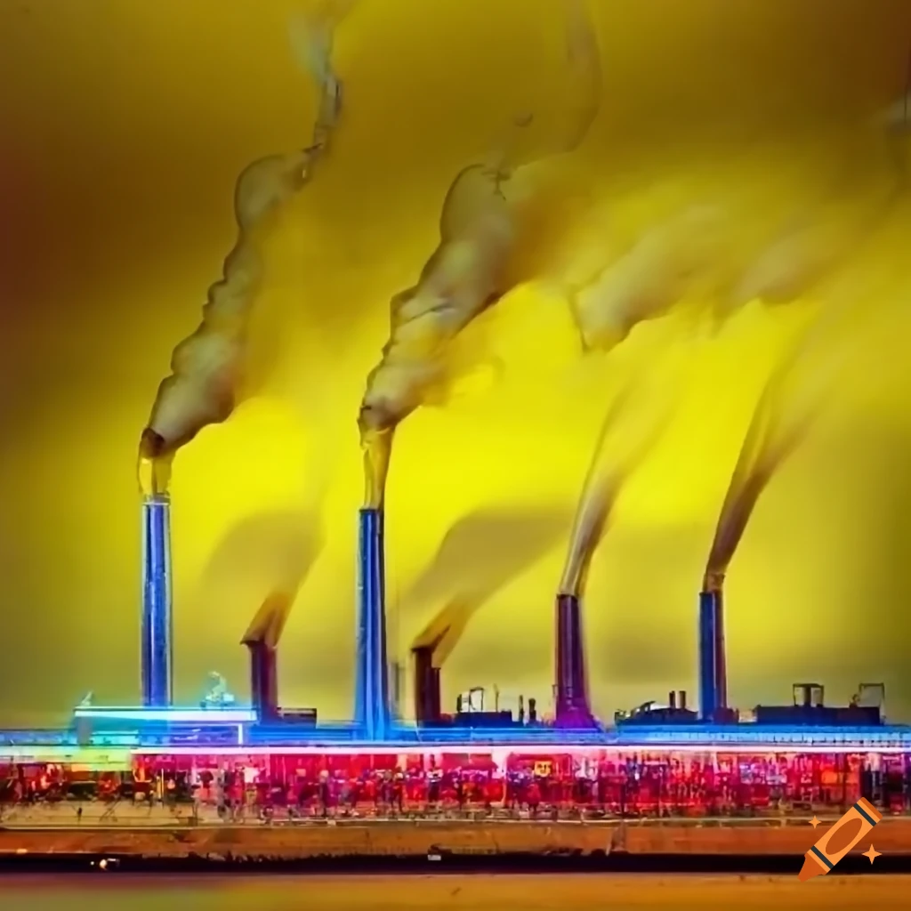 Illustration of the second industrial revolution with electricity on