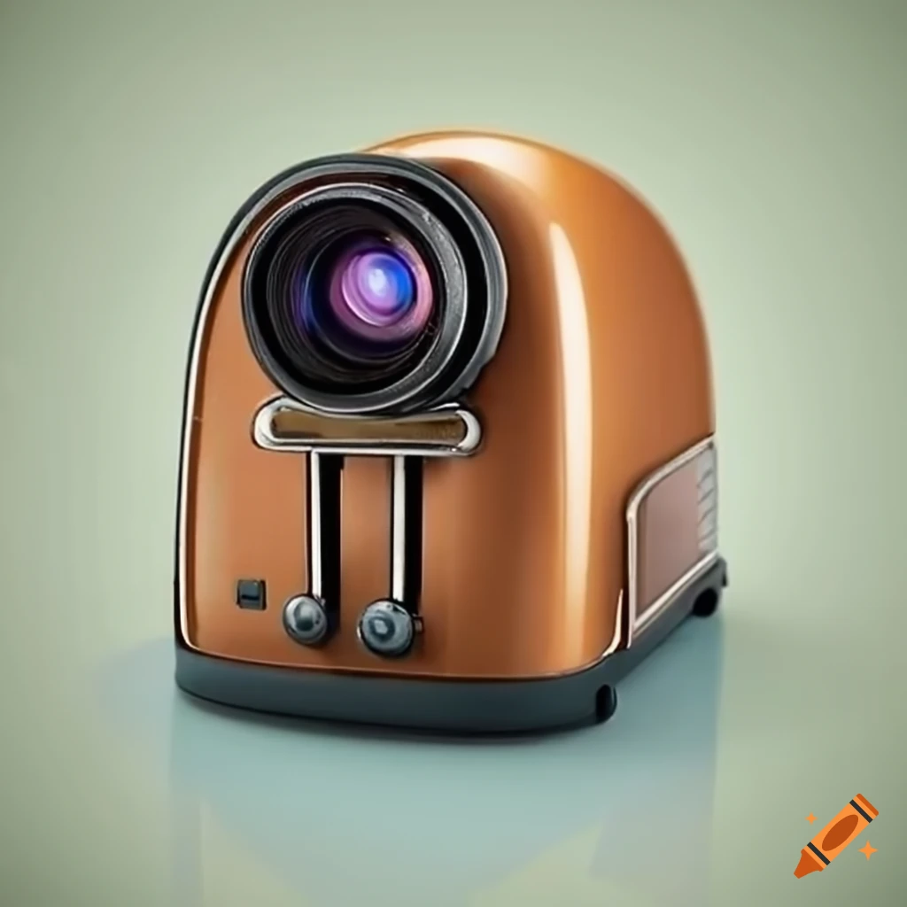 Toaster with camera lens