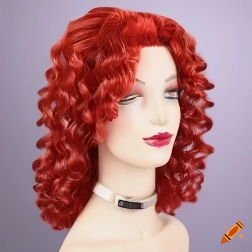 Colorful neck wig on a mannequin