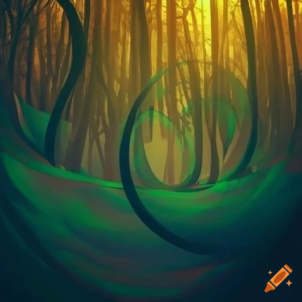 Abstract forest circles in artistic style on Craiyon