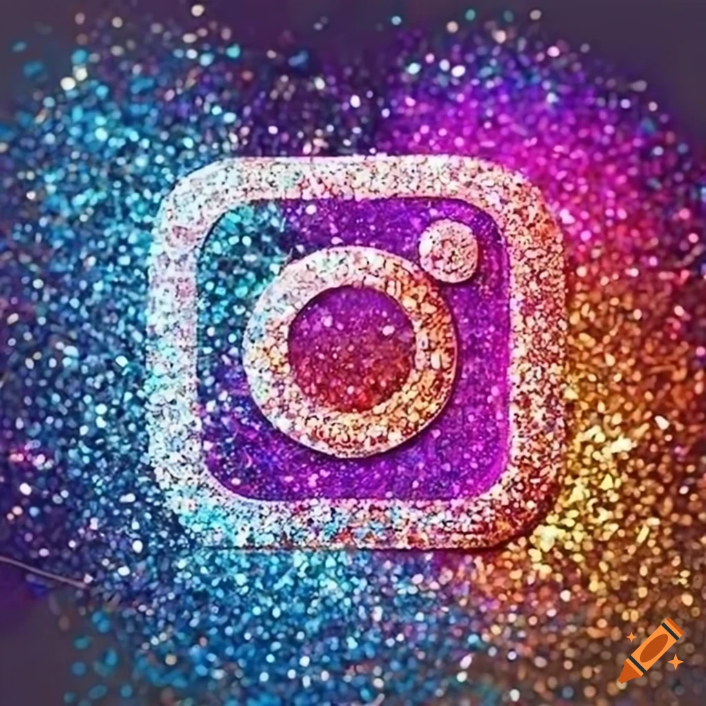 Glitter instagram logo on Craiyon