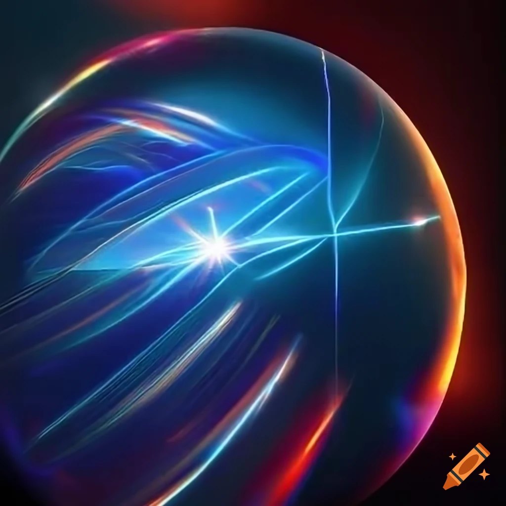 Quantum physics and technology concept with advanced lighting effects