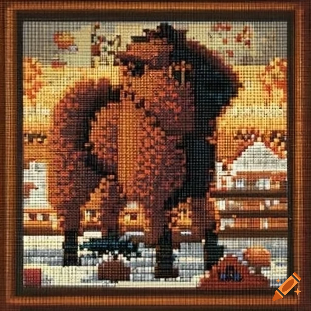 Charles wysocki crossstitch artwork on Craiyon