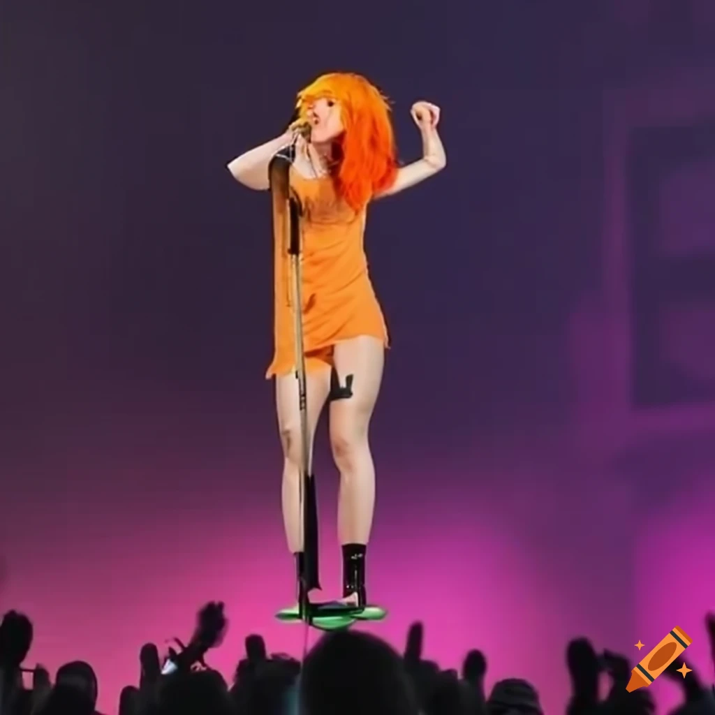 Hayley Williams jumping on a pogo stick