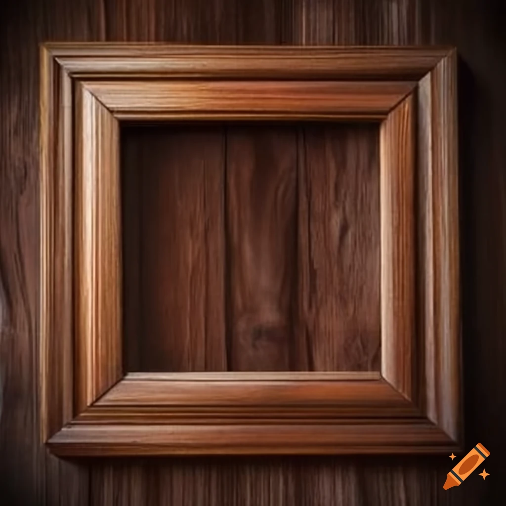 Ornate wooden picture frame on Craiyon