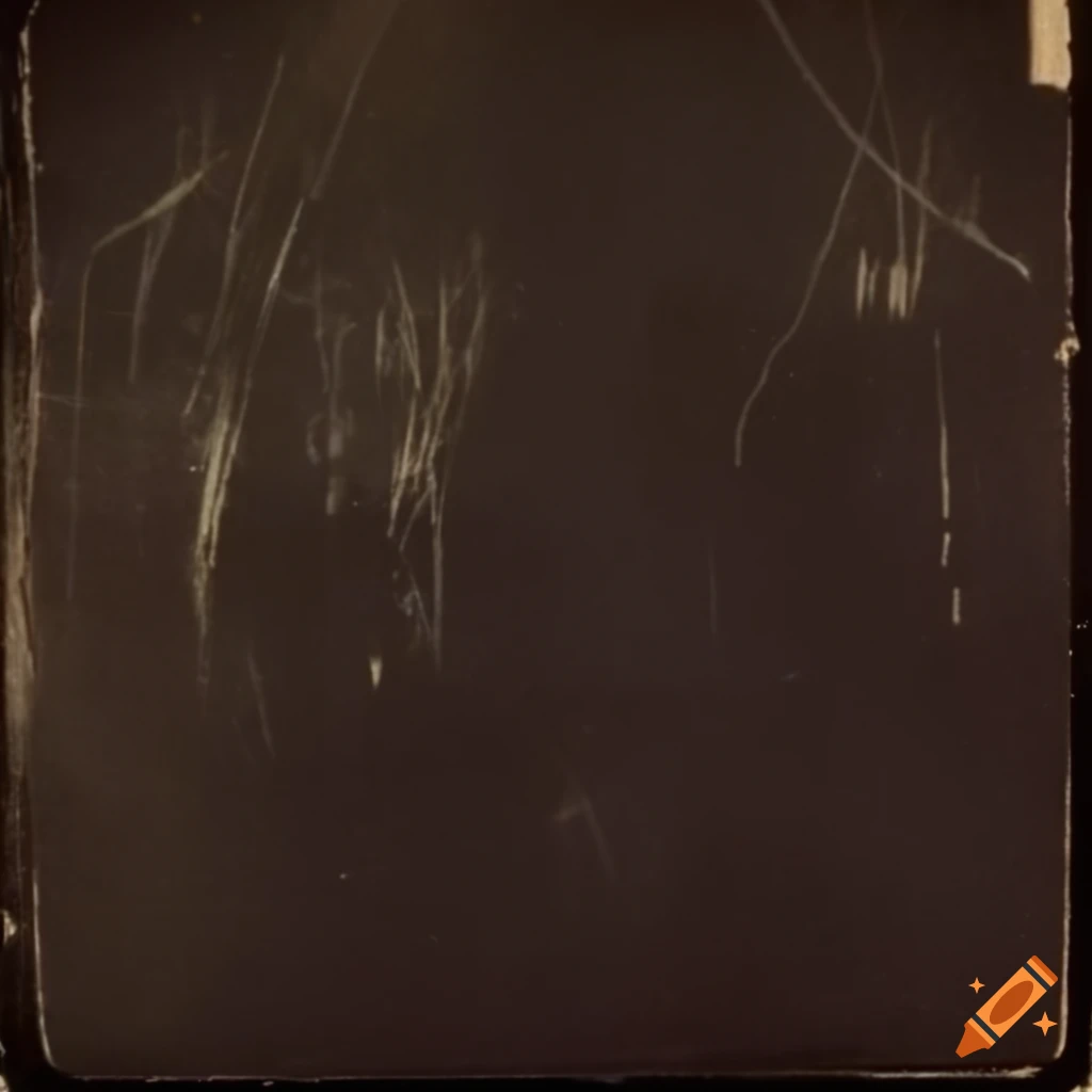 Vintage 1970s polaroid with a dark, grainy, scratched effect on Craiyon
