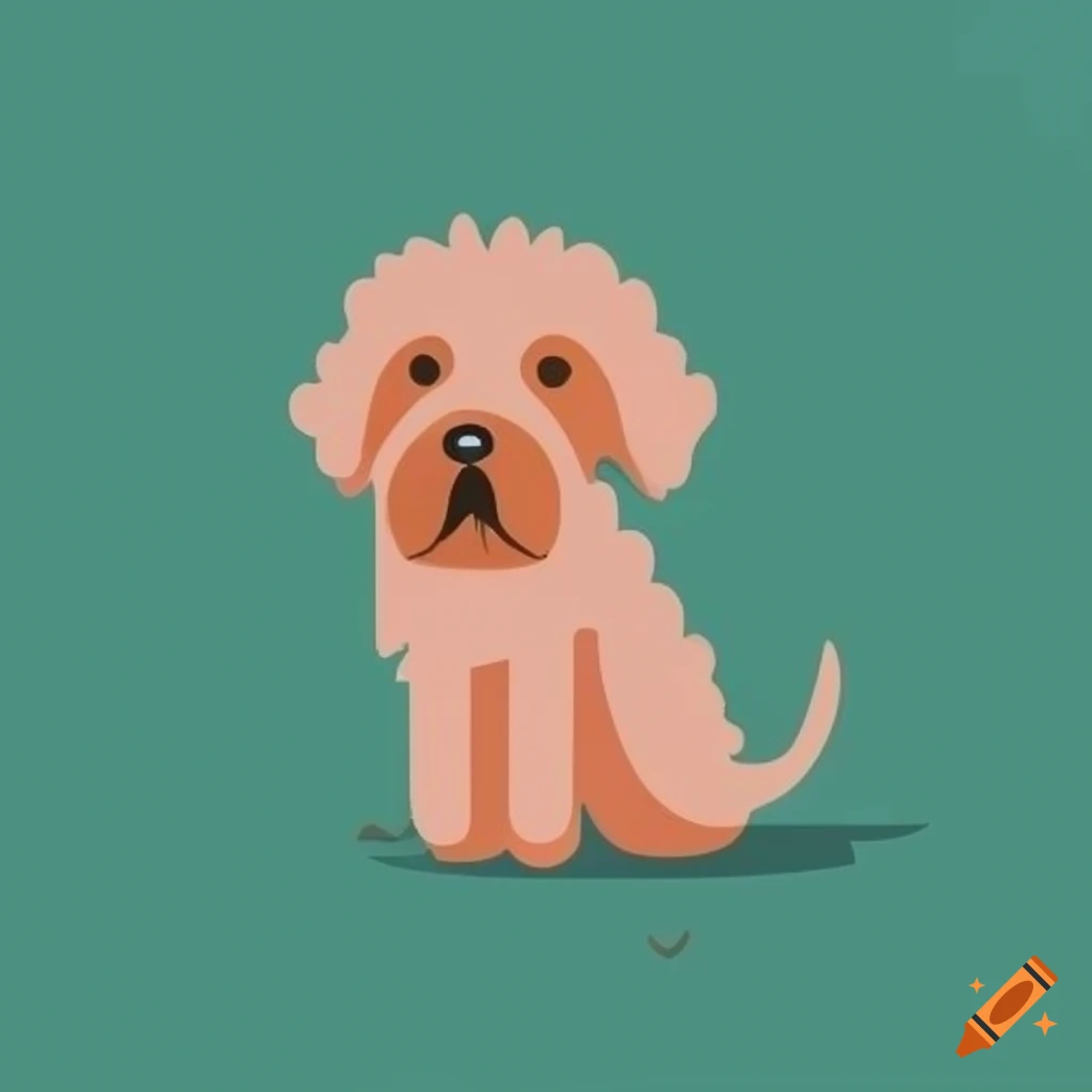 Labradoodle illustration in simple vector shapes on Craiyon
