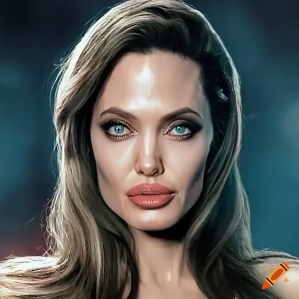 Angelina jolie in a movie scene on Craiyon