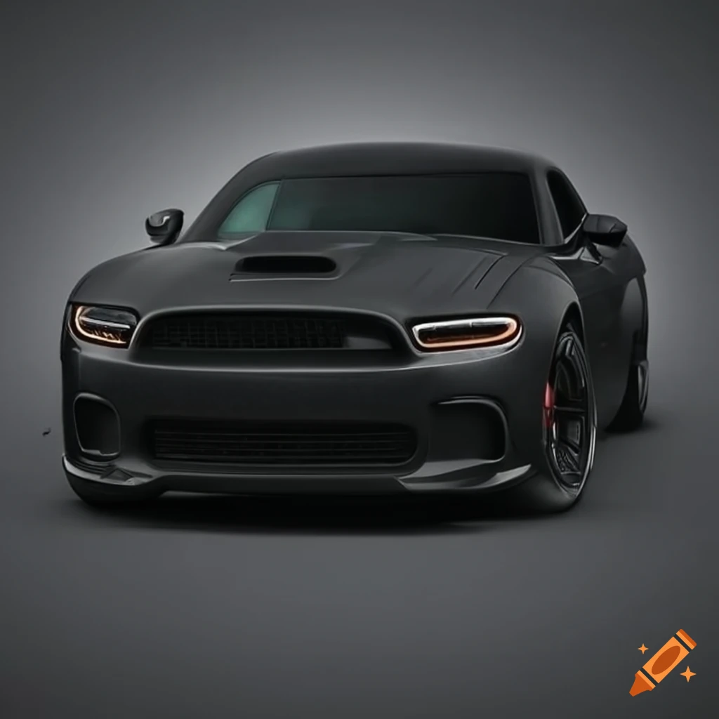 Matte black hellcat on Craiyon