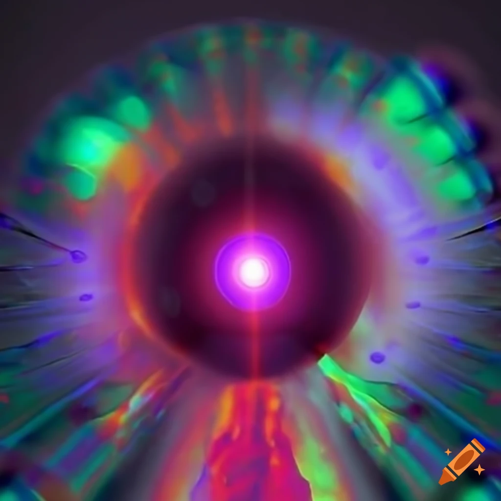 Quantum physics and technology concept with advanced lighting effects