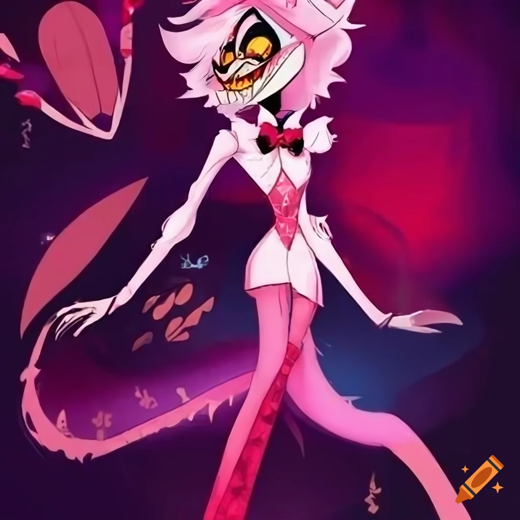 Girl pop star character from hazbin hotel on Craiyon