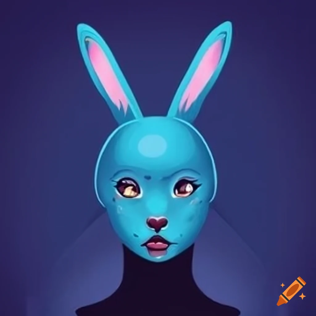 portrait-of-a-blue-female-half-human-half-rabbit-hybrid-on-craiyon