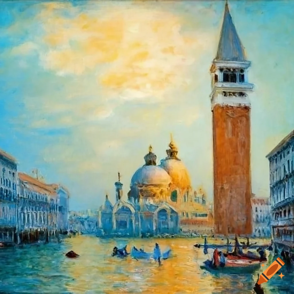 Markusplatz in Venice in the style of Claude Monet
