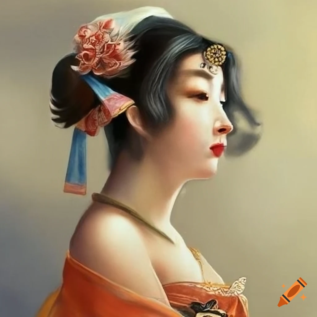 Japanese tarot card from the 18th century depicting a beautiful woman with an elegant cat