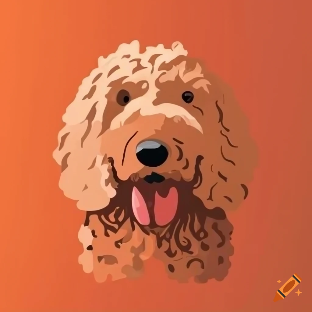 Labradoodle illustration with minimalistic vector shapes on Craiyon