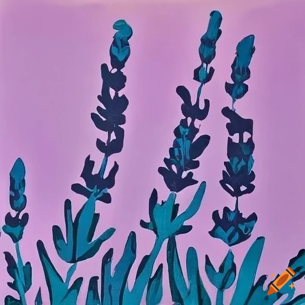Mood swing linocut in lavender color