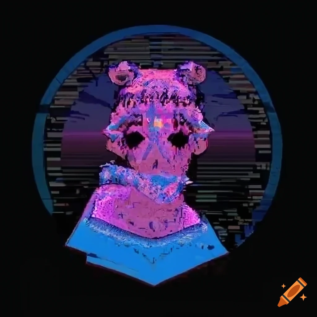 Vaporwave glitchcore lady artwork on Craiyon