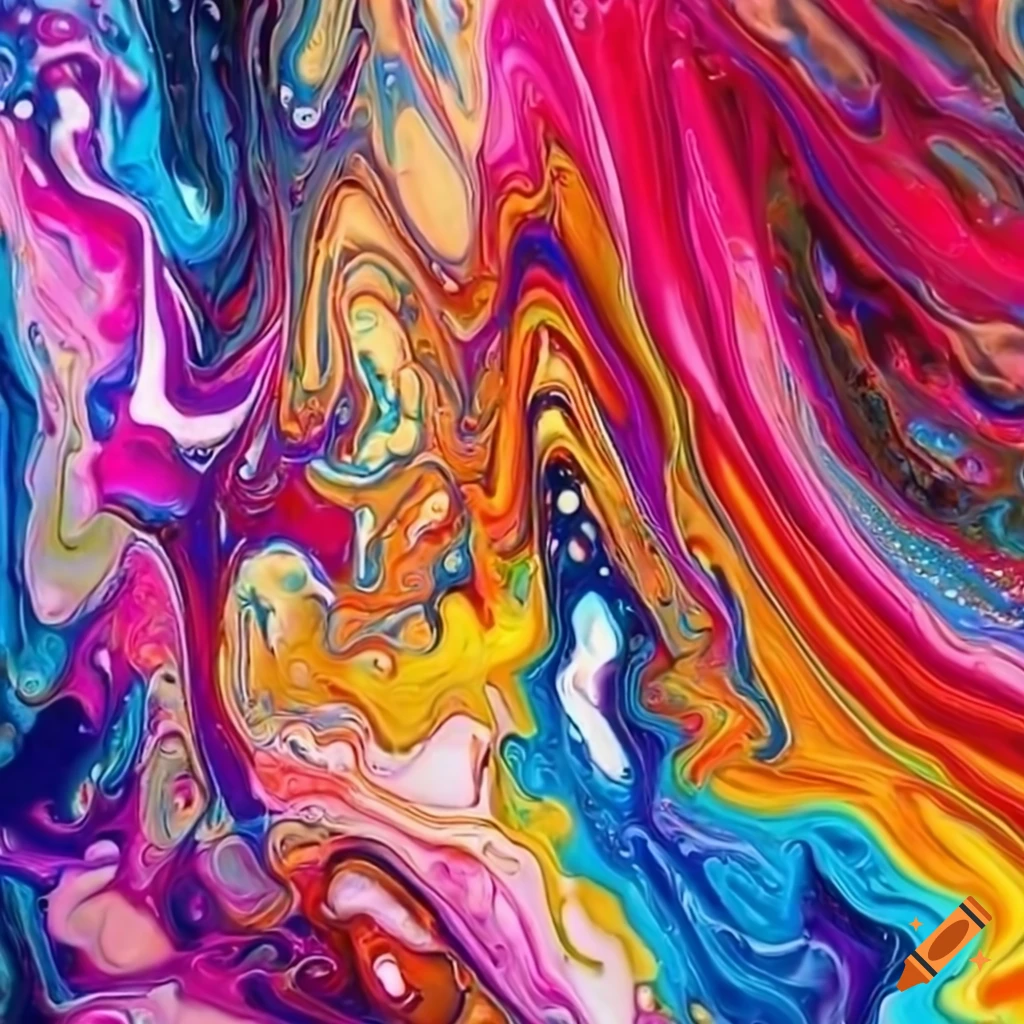 Colorful acrylic pouring art on Craiyon